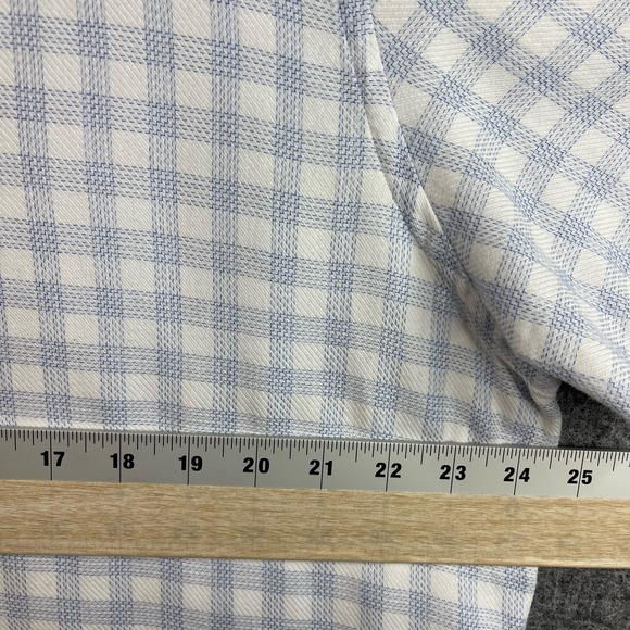 Michael Kors Womens Button Down Shirt Size XL Blue White Checkered - Picture 7 of 10